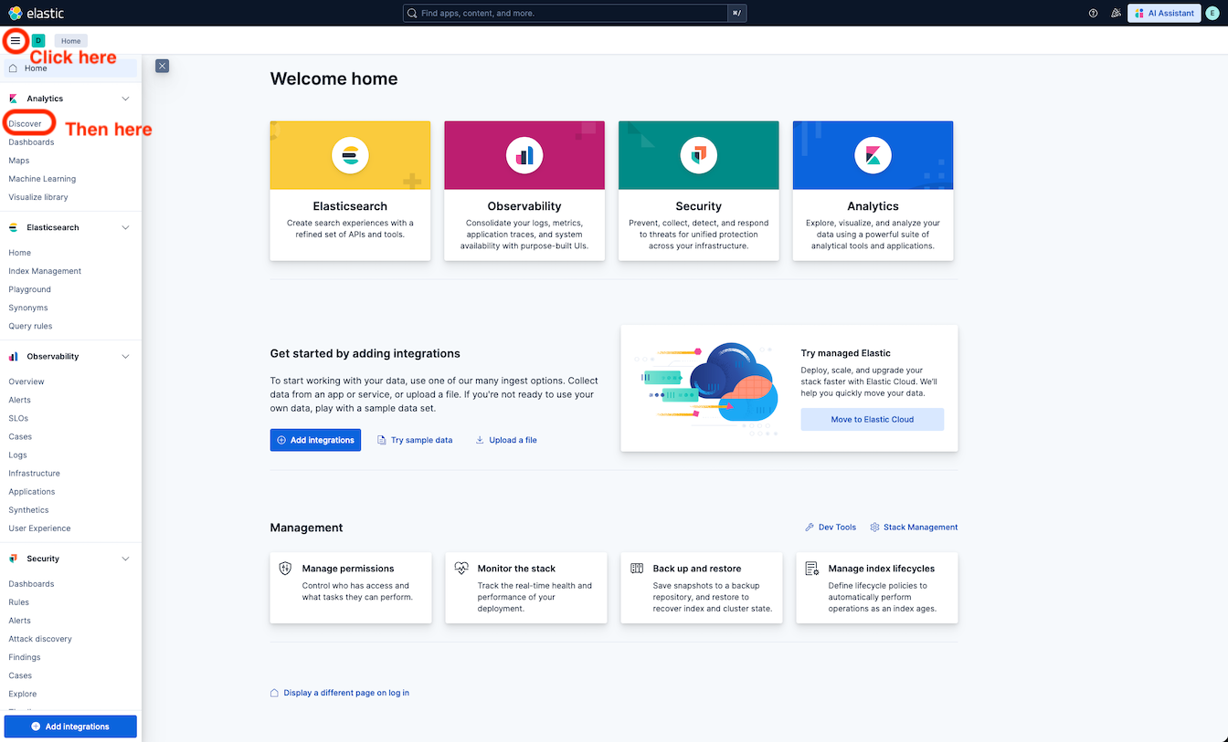 Kibana - Home